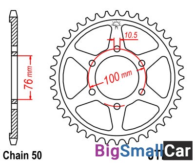 Звезда ведомая JT JTR816.43 - купить Верхних Кузлах