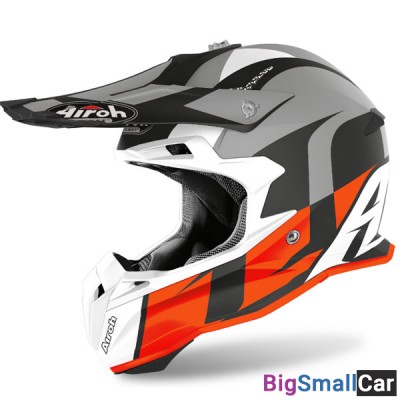 Шлем AIROH Terminator Open Vision SHOOT orange/grey XL TOVS - купить Верхних Кузлах